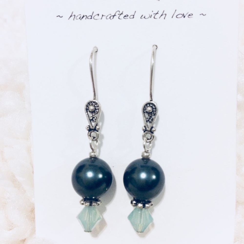 Sterling and Swarovski Stunning Blue Earrings
